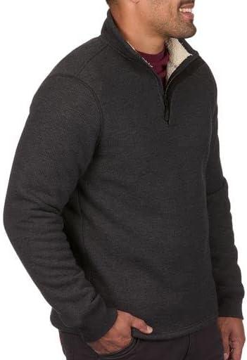 imageColeman Quarter Zip Sherpa Henley Long Sleeve Shirt For Men Black Heather MediumBlack Heather