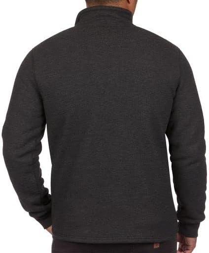 imageColeman Quarter Zip Sherpa Henley Long Sleeve Shirt For Men Black Heather MediumBlack Heather