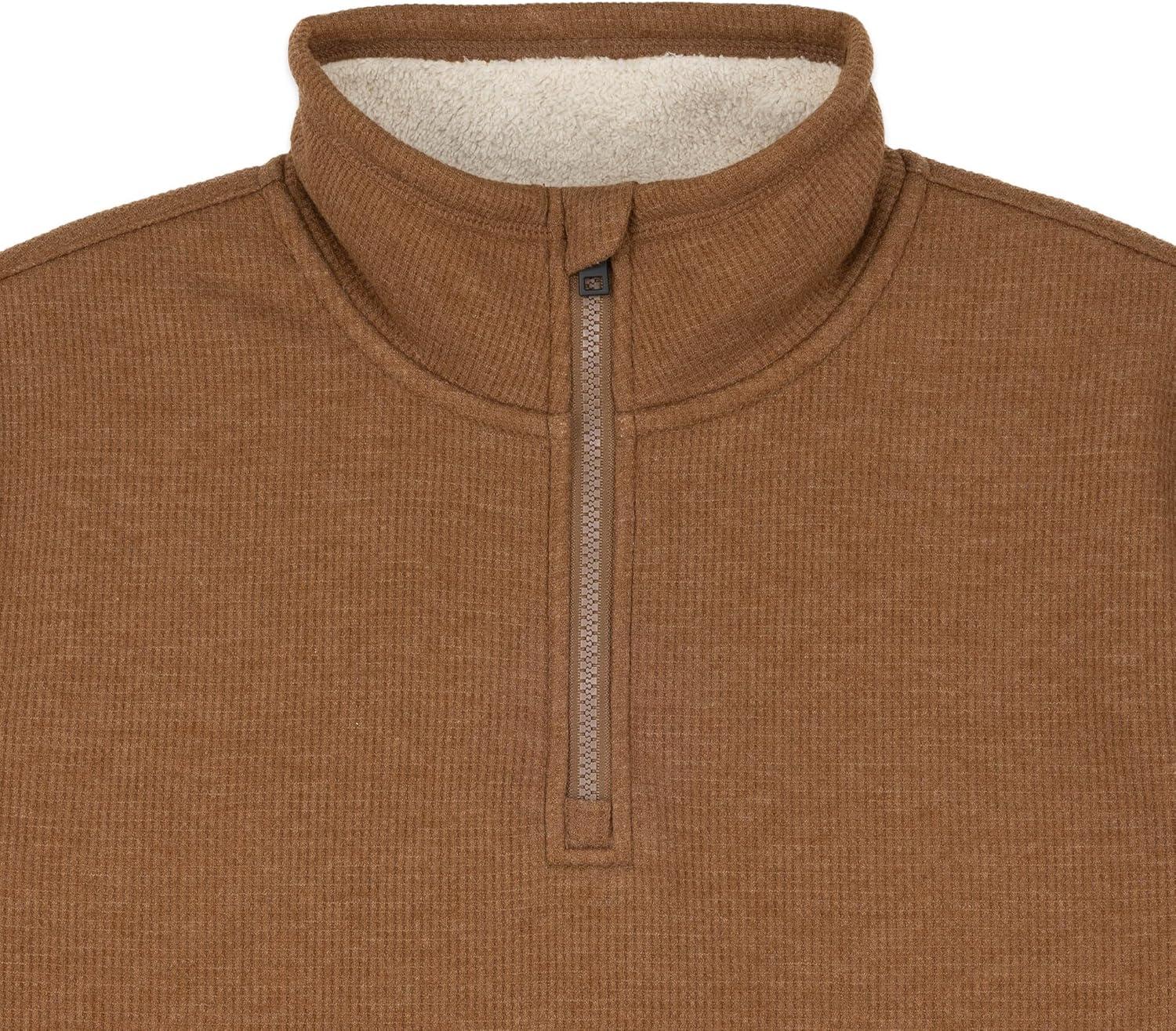 imageColeman Quarter Zip Sherpa Henley Long Sleeve Shirt For Men Black Heather MediumCopper Heather