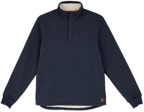 imageColeman Quarter Zip Sherpa Henley Long Sleeve Shirt For Men Black Heather MediumIndigo Heather