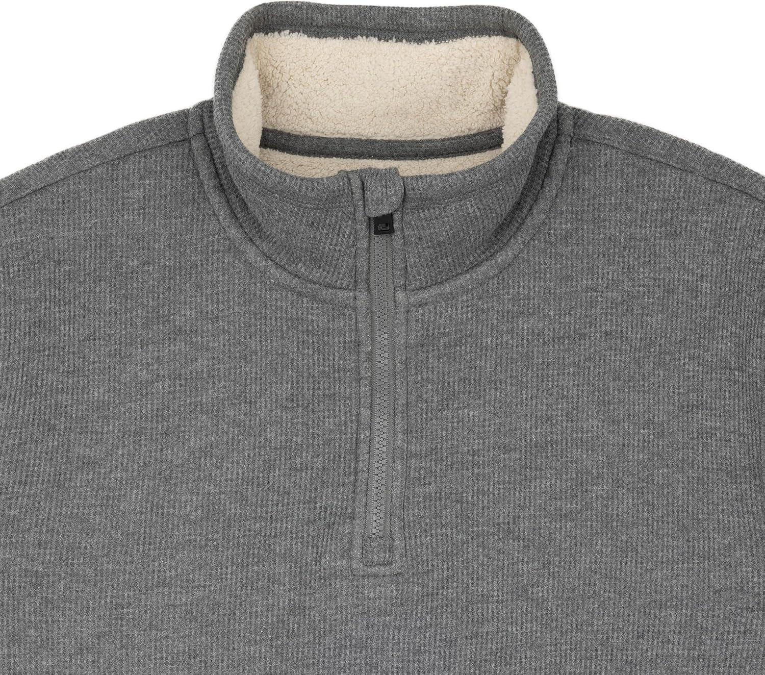 imageColeman Quarter Zip Sherpa Henley Long Sleeve Shirt For Men Black Heather MediumShale Heather