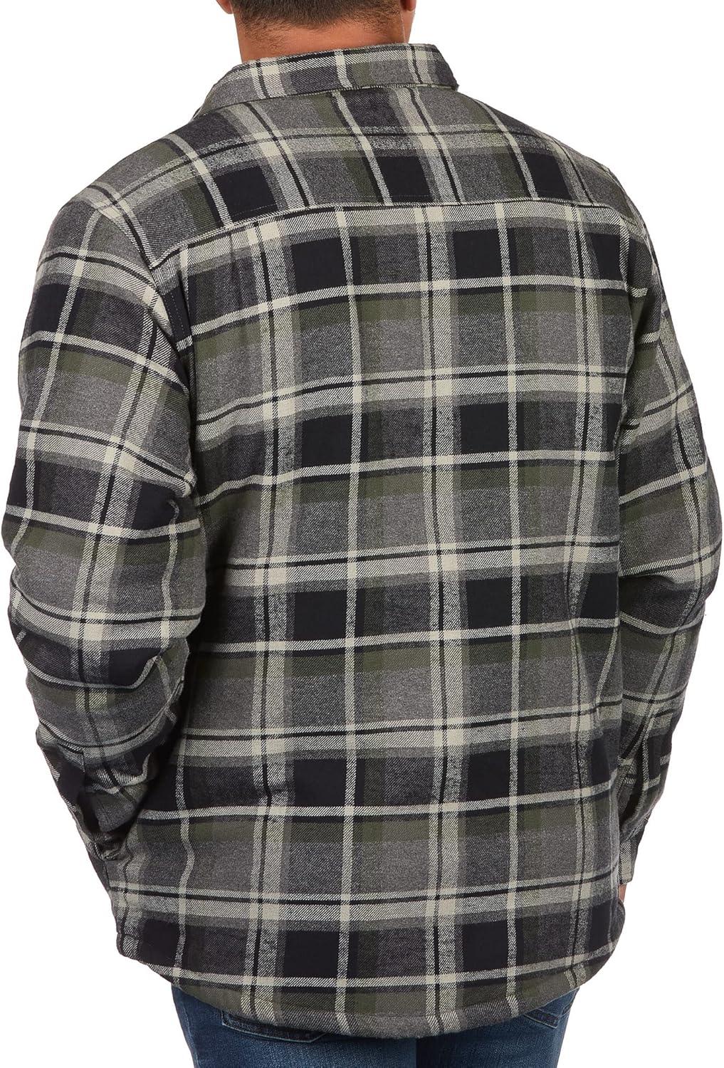 imageColeman Sherpa Lined Yukon Flannel Shirt Jackets with Corduroy Trim RedCharcoal LargeGreyOlive