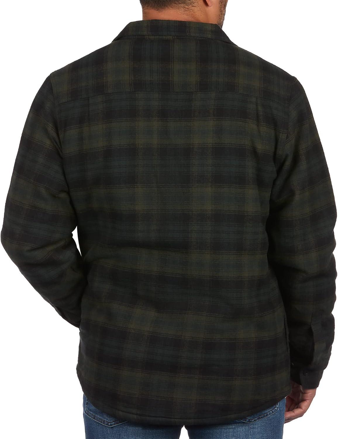 imageColeman Sherpa Lined Yukon Flannel Shirt Jackets with Corduroy Trim RedCharcoal LargeOlive