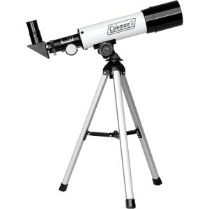 Coleman 360×50 Refractor Telescope Kit with Heavy-Duty Carrying Case, C36050 – Deep Space Black(Elegant White)