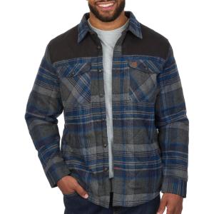 Coleman Diamond Quilted Flannel Shirt Jacket – Mens Plaid Flannel Winter Jacket for Outdoor Hiking, Camping, and Hunting(Grey)
