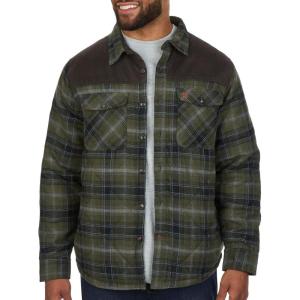 Coleman Diamond Quilted Flannel Shirt Jacket – Mens Plaid Flannel Winter Jacket for Outdoor Hiking, Camping, and Hunting(Olive Grey)