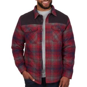Coleman Diamond Quilted Flannel Shirt Jacket – Mens Plaid Flannel Winter Jacket for Outdoor Hiking, Camping, and Hunting(Red)