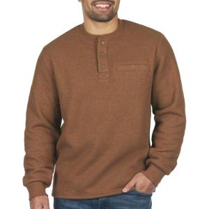 Coleman Long-Sleeve Sherpa Lined Waffle Henley Shirts for Men(Copper Heather)