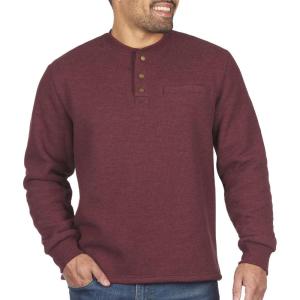 Coleman Long-Sleeve Sherpa Lined Waffle Henley Shirts for Men(Port Heather)