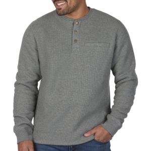 Coleman Long-Sleeve Sherpa Lined Waffle Henley Shirts for Men(Shale Heather)