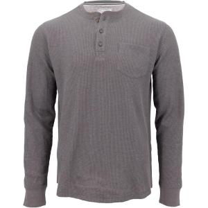 Coleman Long-Sleeve Waffle Thermal Henley Shirts for Men(Charcoal Grey Heather)