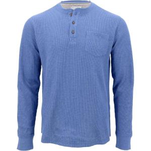 Coleman Long-Sleeve Waffle Thermal Henley Shirts for Men(Mid Blue Heather)