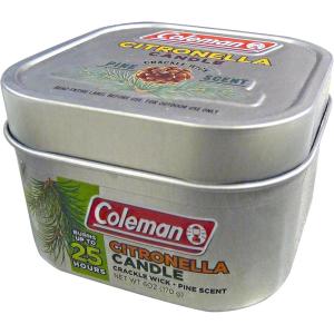 Coleman Pine Scent Citronella Candle with Wooden Crackle Wick – 6 oz(6 oz)
