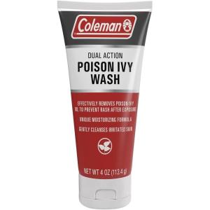 Coleman Poison Ivy Wash, Urushiol Removal System for Poison Ivy, Oak, and Sumac, Soothing Cleanser with Moisturizing Hemp Seed Oil, 4oz