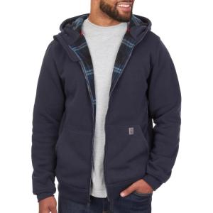 Coleman Polar Men’s Fleece Lined Workwear Full-Zip Sweatshirt with Hood, Perfect Hoodie For The Outdoors(Navy)