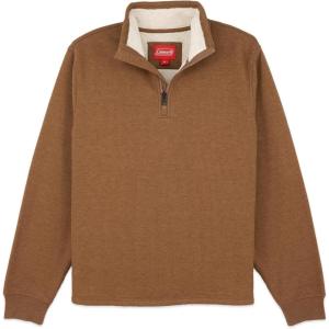 Coleman Quarter Zip Sherpa Henley Long Sleeve Shirt For Men Black Heather Medium(Copper Heather)