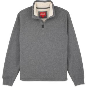 Coleman Quarter Zip Sherpa Henley Long Sleeve Shirt For Men Black Heather Medium(Shale Heather)