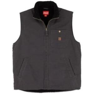 Coleman Microfiber Quilted Vest With Sherpa Collar (XX Large, Rust)(Raven/Black Sherpa)