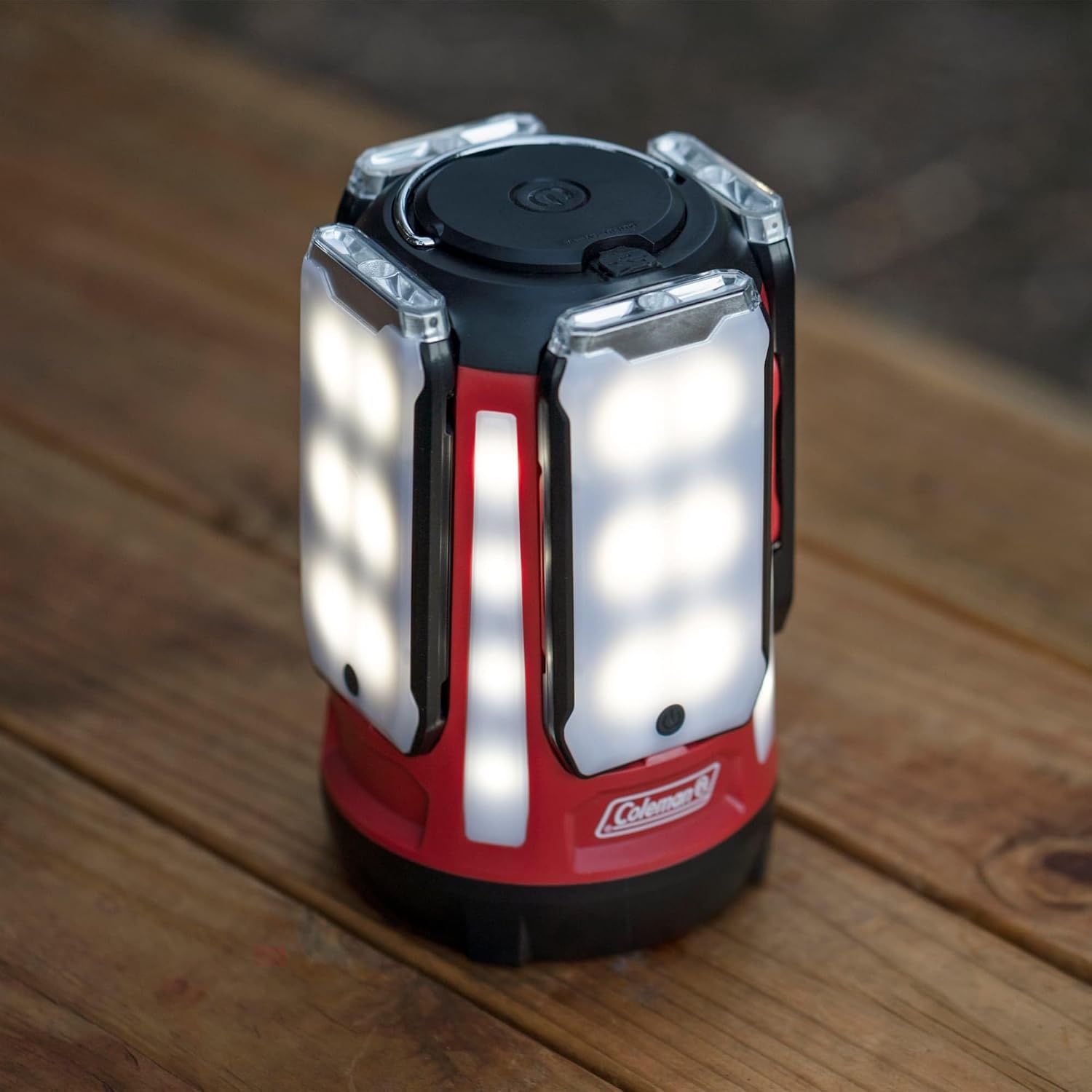 image:imageColeman MultiPanel LED Lantern Rechargeable WaterResistant Magnetic Light Panels BuiltIn Flashlight USB Charging Port Excellent for Camping Hunting Emergencies etc800 Lumen