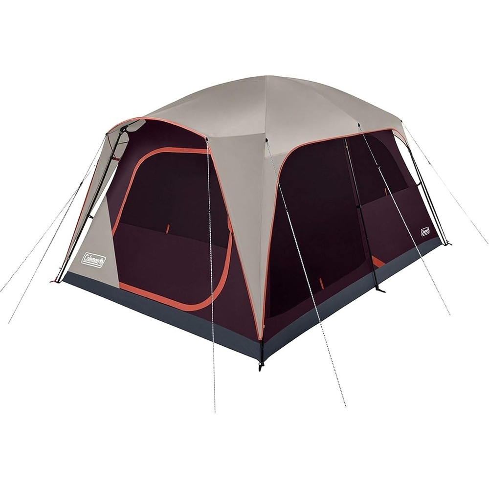 image:imageColeman Skylodge Camping Tent 81012 Person Weatherproof Family Tent with Convertible Screen Room ColorCoded Poles Room Divider Rainfly and Storage Pockets Fits Multiple QueenSized Airbeds8person